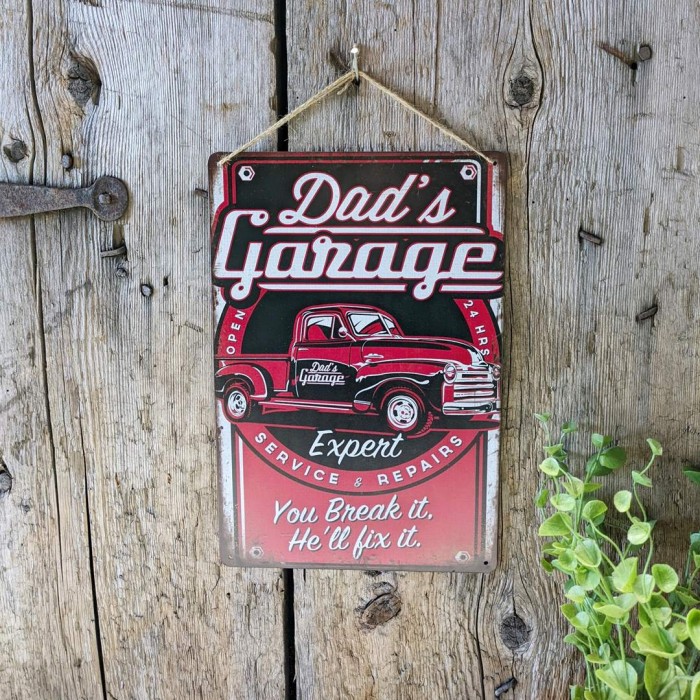 Affiche Dad's garage plaque murale